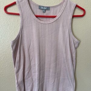 Marled Pink Ribbed Tank Top